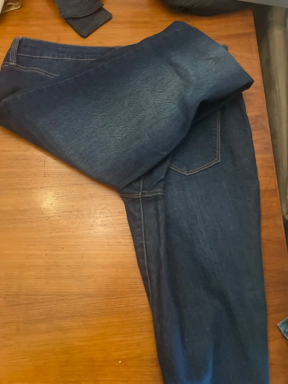 Very blue dark denim with stretch